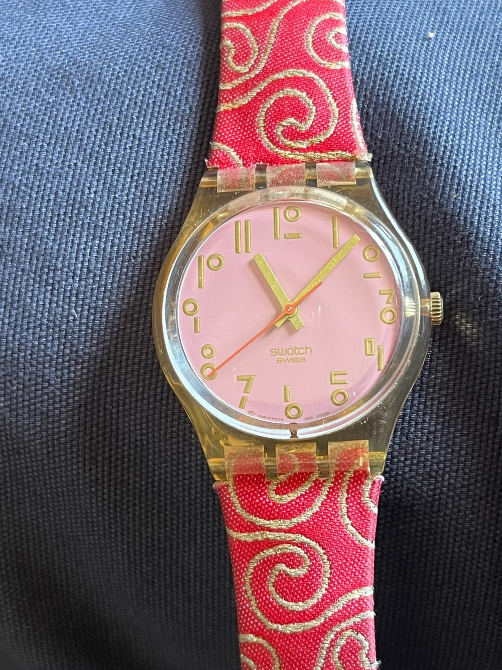 Vintage Swatch Pink with Gold Accents